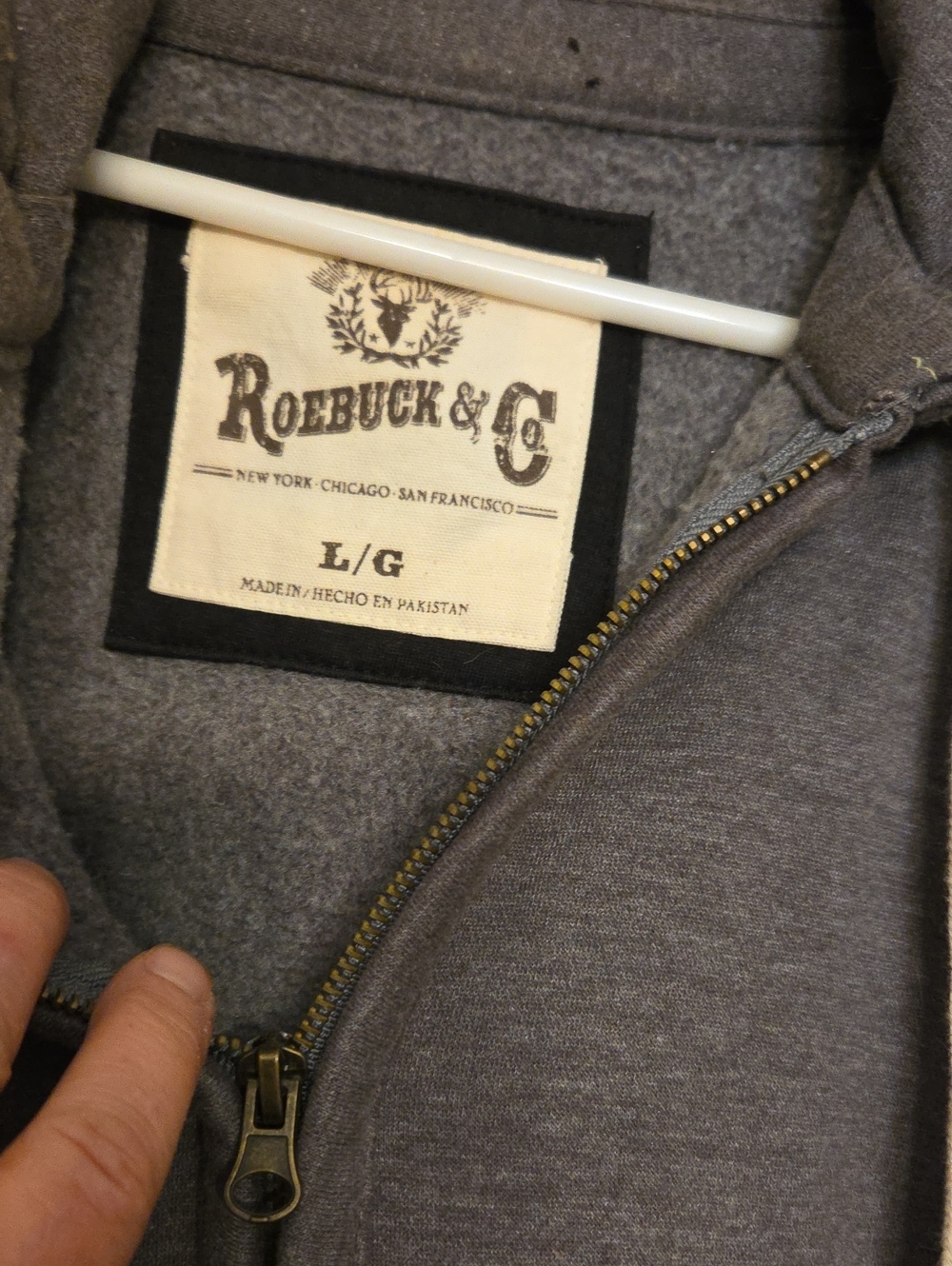 Roebuck & Co. Men's Lightweight Gray Zip Shirt Jacket